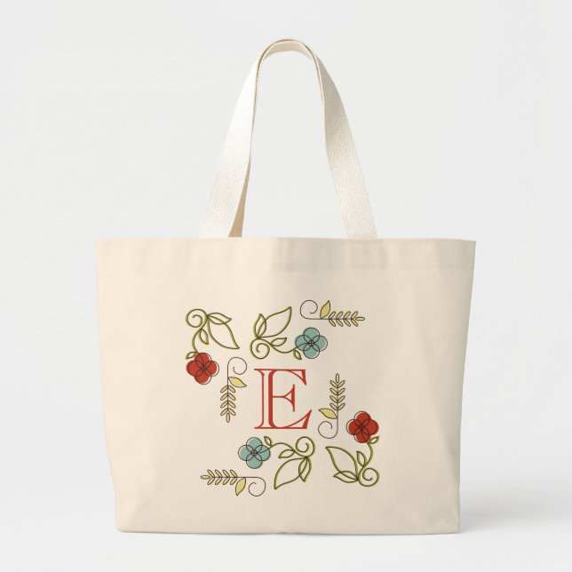 Bolsa Jumbo Tote de Flores Monográficas (Frente)