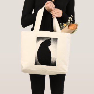Bolsa Jumbo Tote de Silueta de Gato Negro