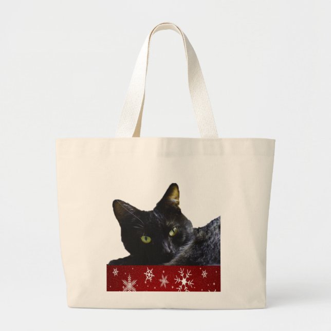 Bolsa Jumbo Tote para Navidades Gatos Negros (Frente)