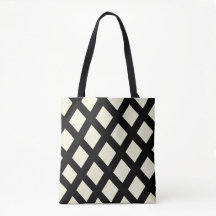 Bolsa Lattice Tote (crema y negro)