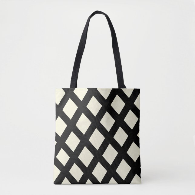Bolsa Lattice Tote (crema y negro) (Anverso)