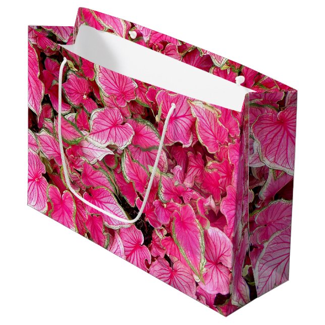 Bolsa Lg Gift Hojas Rosa (Angulo Anverso)