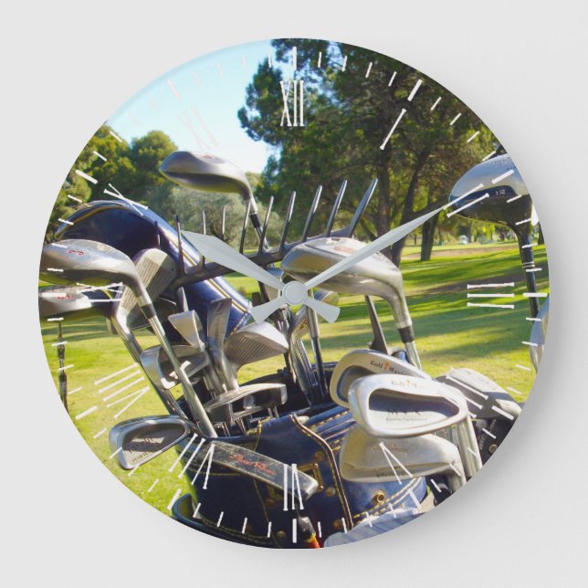 Bolsa Llena De Clubes De Golf, Reloj De Muro (Anverso)