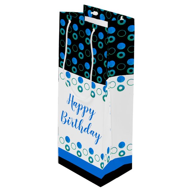 Bolsa moderna de botellas con polka-dot en Blues (Angulo Anverso)