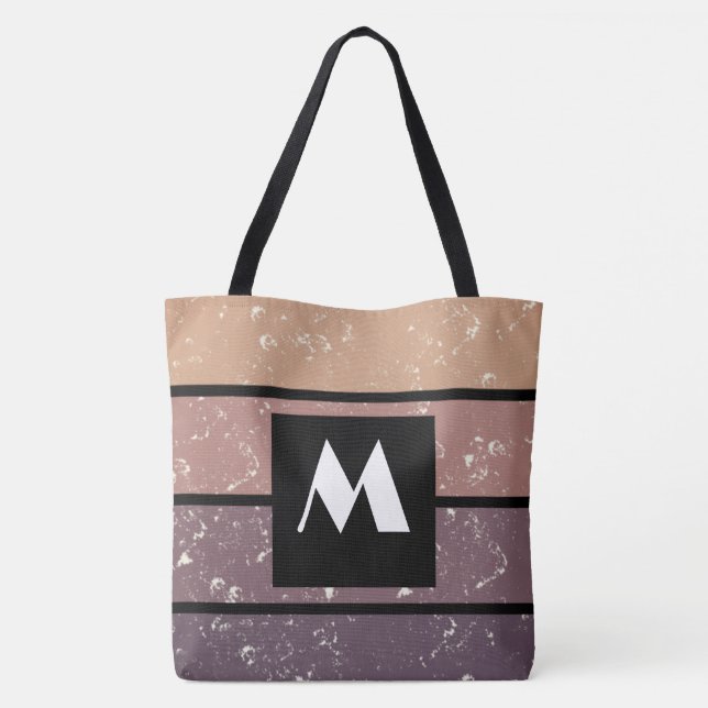Bolsa Monograma Tote - A rayas y personalizadas (Reverso)
