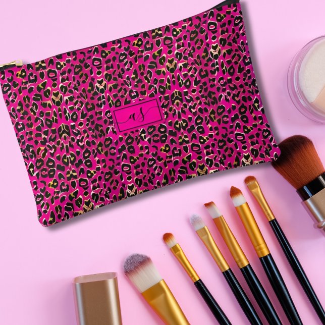 Bolsa Monogramada con Estampado de Leopardo Rosa y (Subido por el creador)