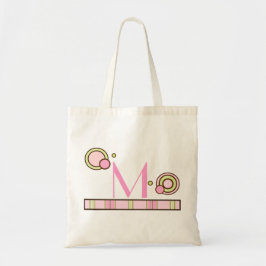 Bolsa monogramada de puntos y bandas - Rosa