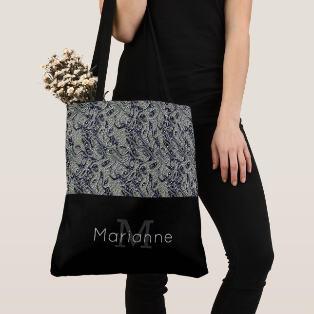 Bolsa Monogramada De Tote Con Textura Elegante (Detalle)