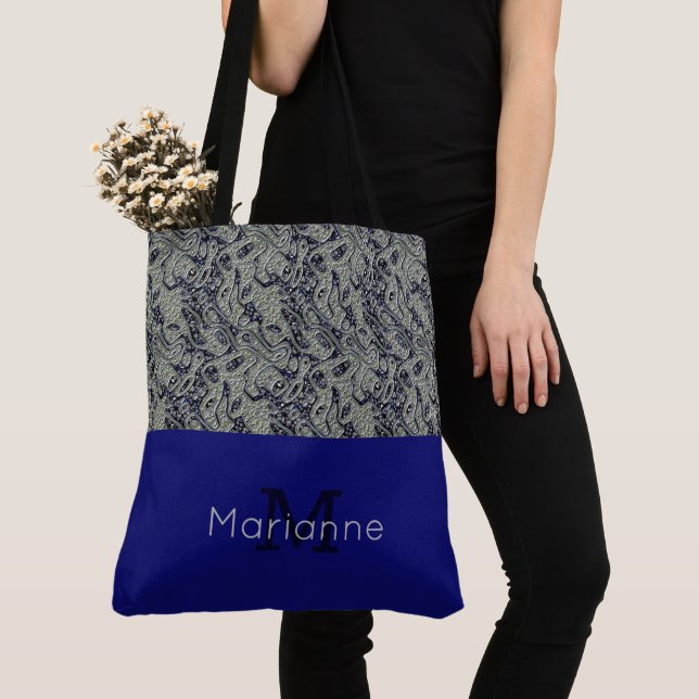 Bolsa Monogramada De Tote Con Textura Elegante (Detalle)