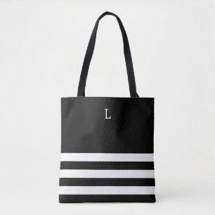 Bolsa Monogramada de Tote en blanco y negro de mod