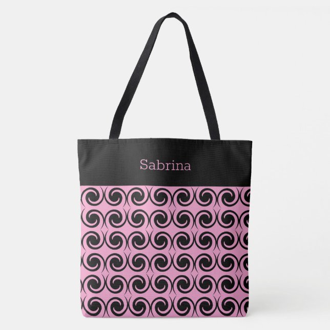 Bolsa Monogramada De Tote Swirls De moda (Anverso)