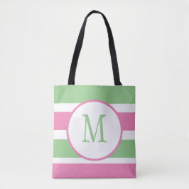 Bolsa Monogramada Rosa y Tote Verde