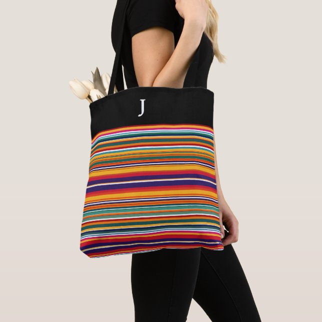 Bolsa Monogramada Serape Stripe Tote (Detalle)