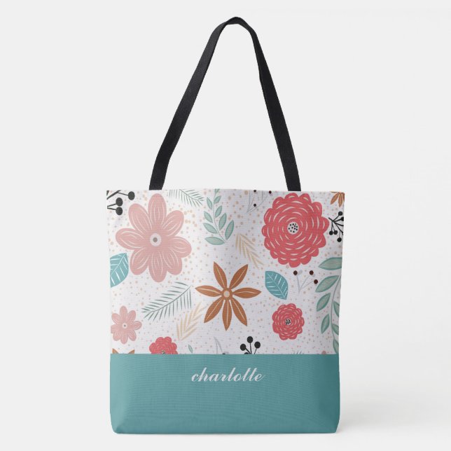 Bolsa Monogramada Tote de Jardín Moderno (Anverso)