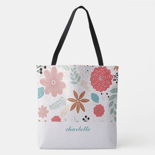 Bolsa Monogramada Tote de Jardín Moderno (Anverso)