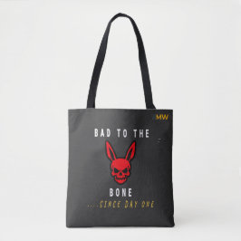 Bolsa negra de tote con cráneo de perro Edgy Y2K B