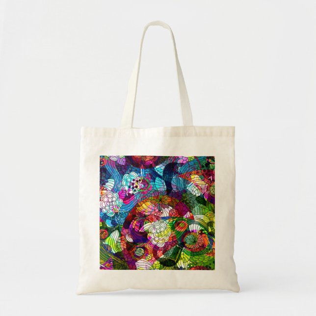 Bolsa Ornate y Colorada de Flores Retro (Frente)