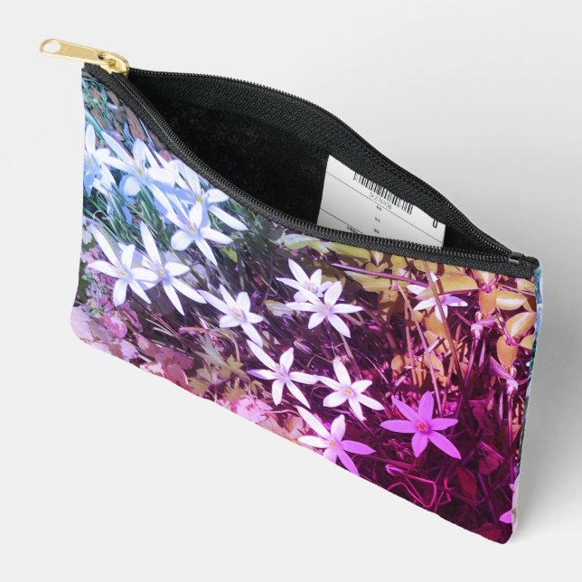 Bolsa para accesorios pequeña de Flor Blanca (Abierto)