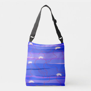 Bolsa para el cuerpo cruzado de Lotus blanco