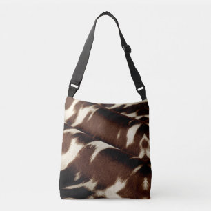 Bolsa para el cuerpo en forma de cruz de vaca marr