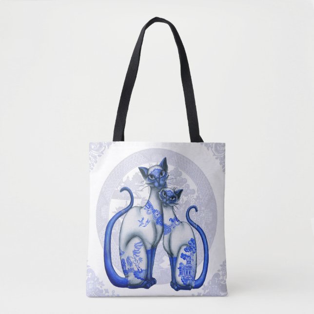 Bolsa para la mesa azul de los gatos siameses salv (Anverso)