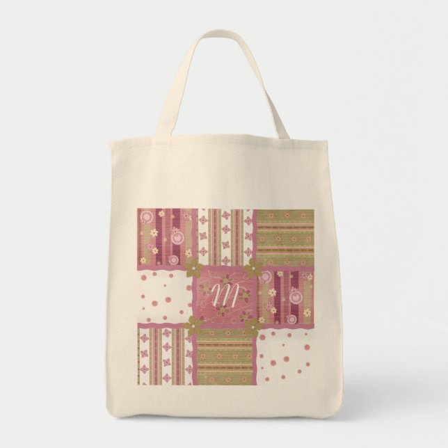 Bolsa para la mesa de los monogramas chic de Shabb (Frente)