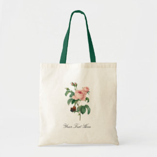 Bolsa para la tota de impresión botánica Rosa de c