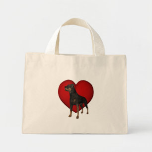 Bolsa para la tota del perro del corazón rojo Rot