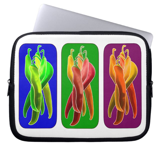 Bolsa para portátil Abstract Chiles (Frente)