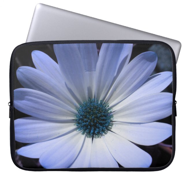 Bolsa para portátil Blue Daisy Flower (Frente)