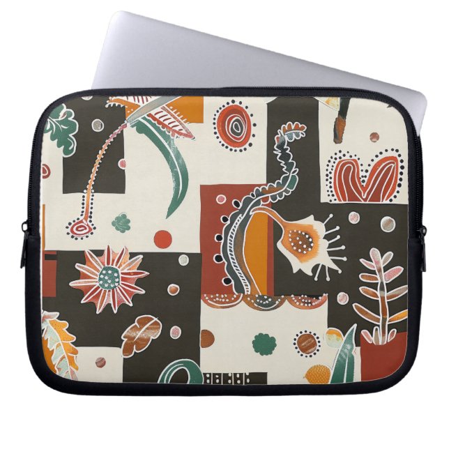 Bolsa para Portátil con Patrón de Flora Marina – F (Frente)