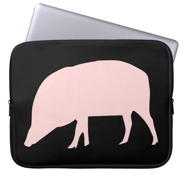 Bolsa para portátil de cerdo rosa (Frente)
