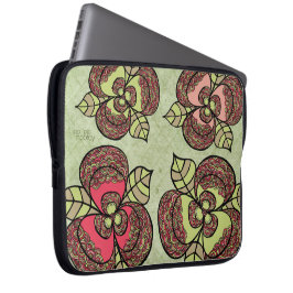 Bolsa para portátil de diseñador floral de flores 