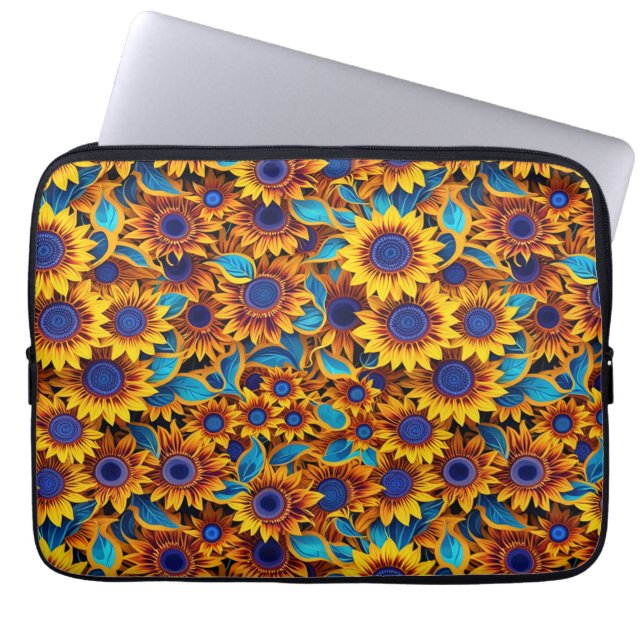 Bolsa para portátil de girasol (Frente)
