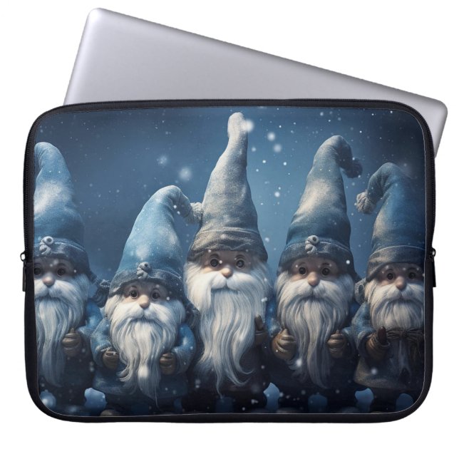 Bolsa para portátil de invierno Blue Gnomes de vac (Frente)