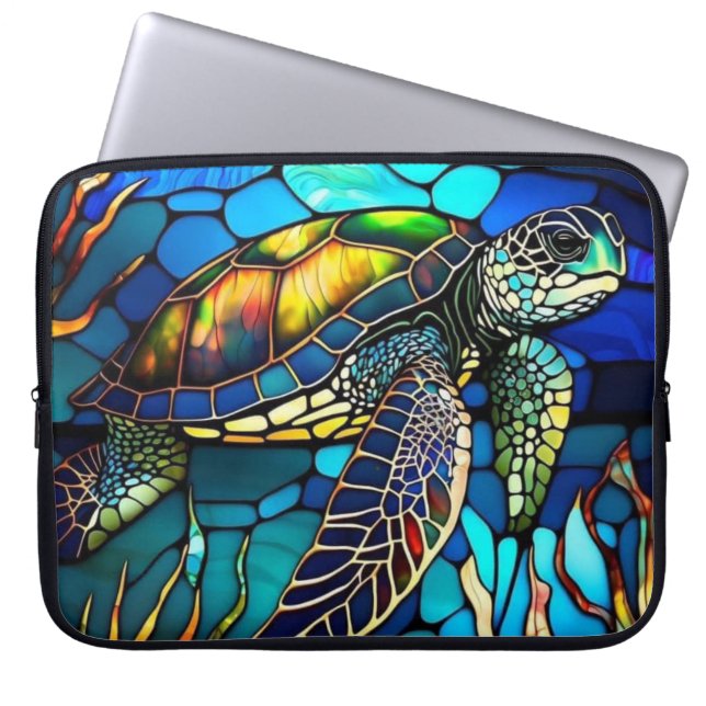 Bolsa para portátil de la tortuga de cristal manch (Frente)