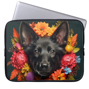 Bolsa para portátil de perro pastor alemán negro