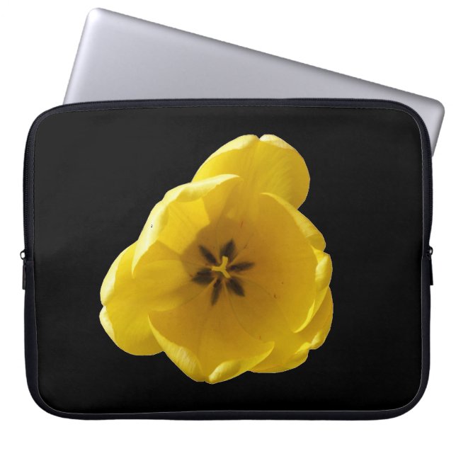 Bolsa para portátil tulipán amarillo (Frente)