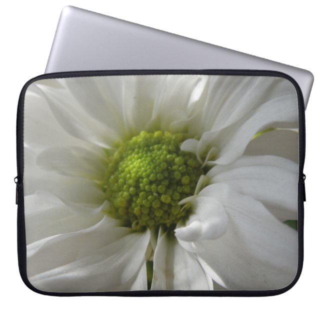 Bolsa para portátiles de crisantemo blanco (Frente)