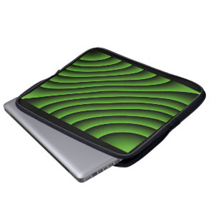 Bolsa para portátiles de líneas onduladas verde hi