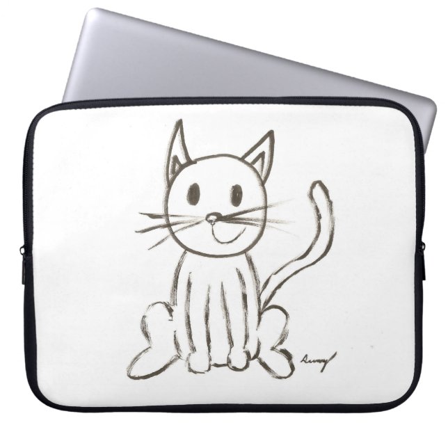 Bolsa para portátiles Kitty pintada (Frente)