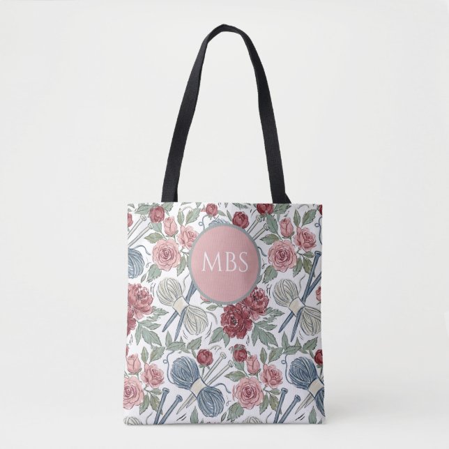 Bolsa para proyecto de tejer y bolso tote (Anverso)