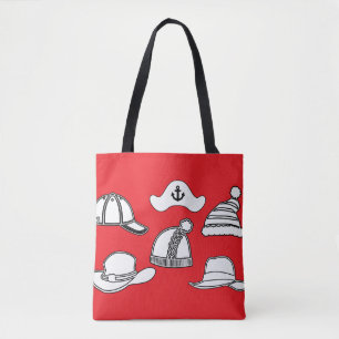 Bolsa para sombrero tote roja divertida