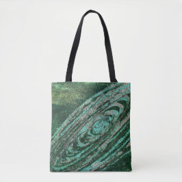 Bolsa para tote de galaxia verde de flores de Lotu