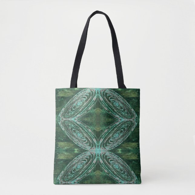 Bolsa para tote de galaxia verde de flores de Lotu (Anverso)