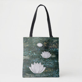 Bolsa para tote galaxy con flores de Lotus