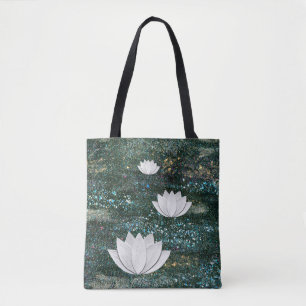 Bolsa para tote galaxy con flores de Lotus
