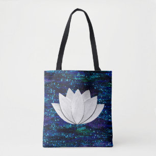Bolsa para tote galaxy con flores de Lotus