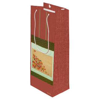 BOLSA PARA VINO 掛け軸のようなワイン用ペーパーギフトバッグ (紅葉と流水紋)