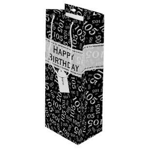 Bolsa Para Vino 105o tema feliz de la fiesta de cumpleaños blanco